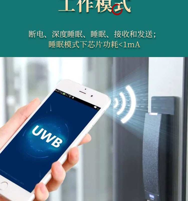 Wireless transmission ultra wideband transceiver chip low-power UWB induction tag ranging and positioning UWB door lock scheme