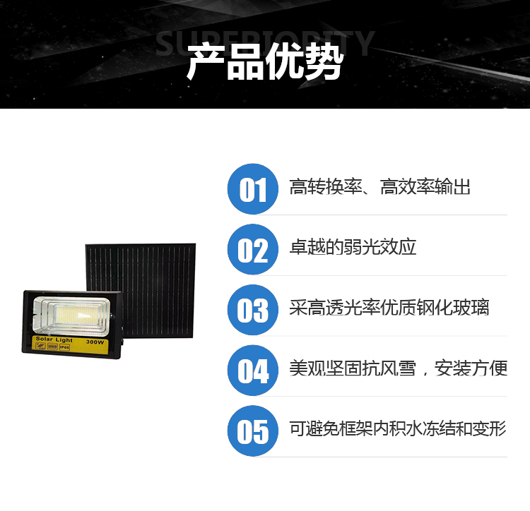 Renshan 300W Solar Projector Photovoltaic Power Generation Module Commercial Household Energy Storage System