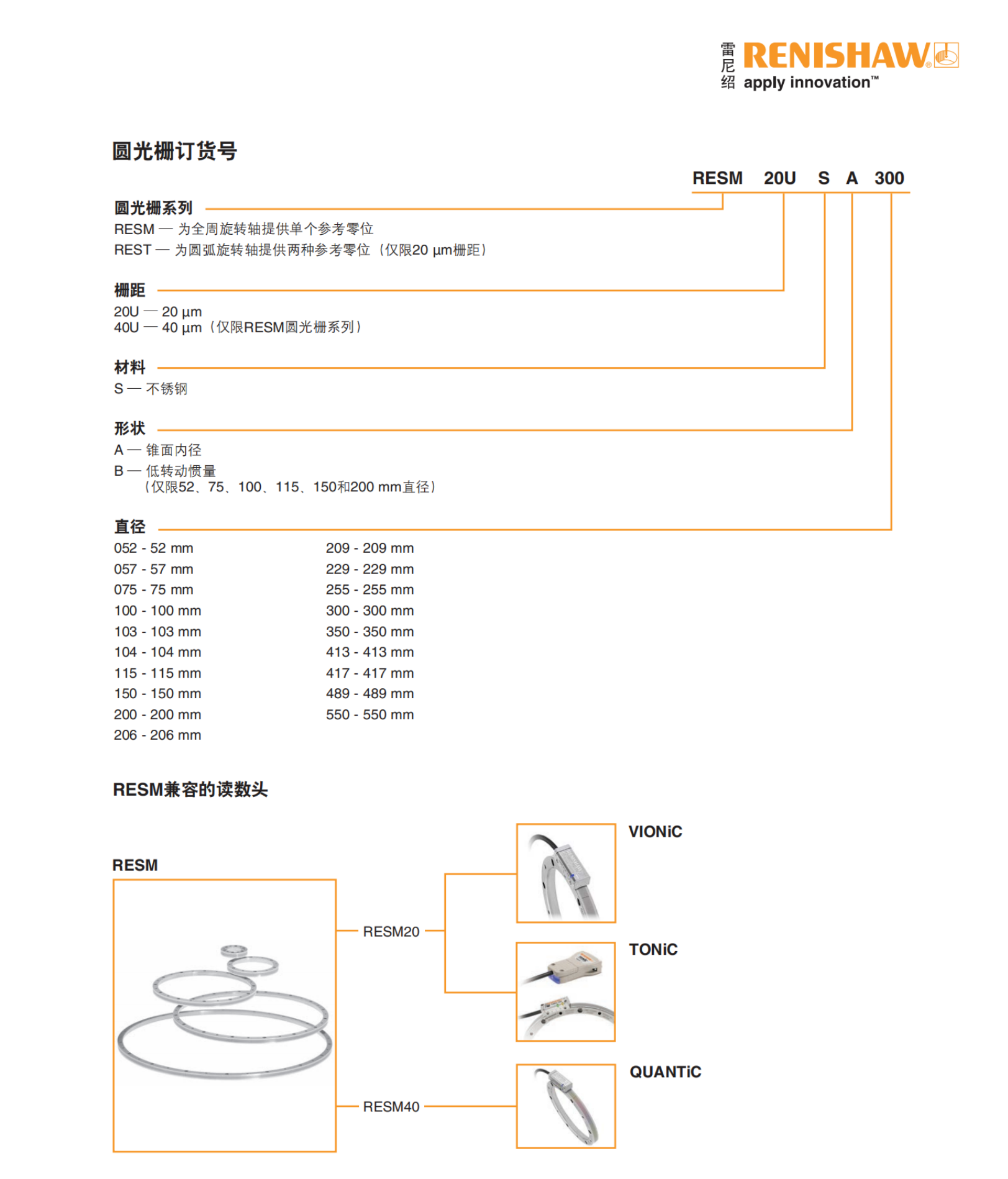 Spot British Renishau incremental grating RESM20USA100 circular grating ruler with VIONiC head