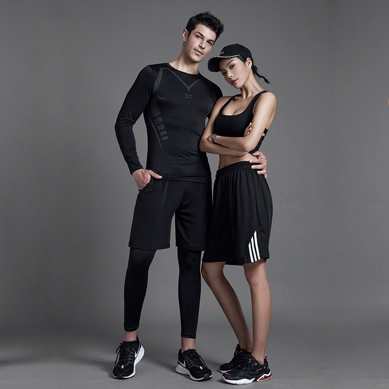 Fitness room sports suit customized men's summer Skin-tight garment running yoga clothes basketball clothing equipment customized