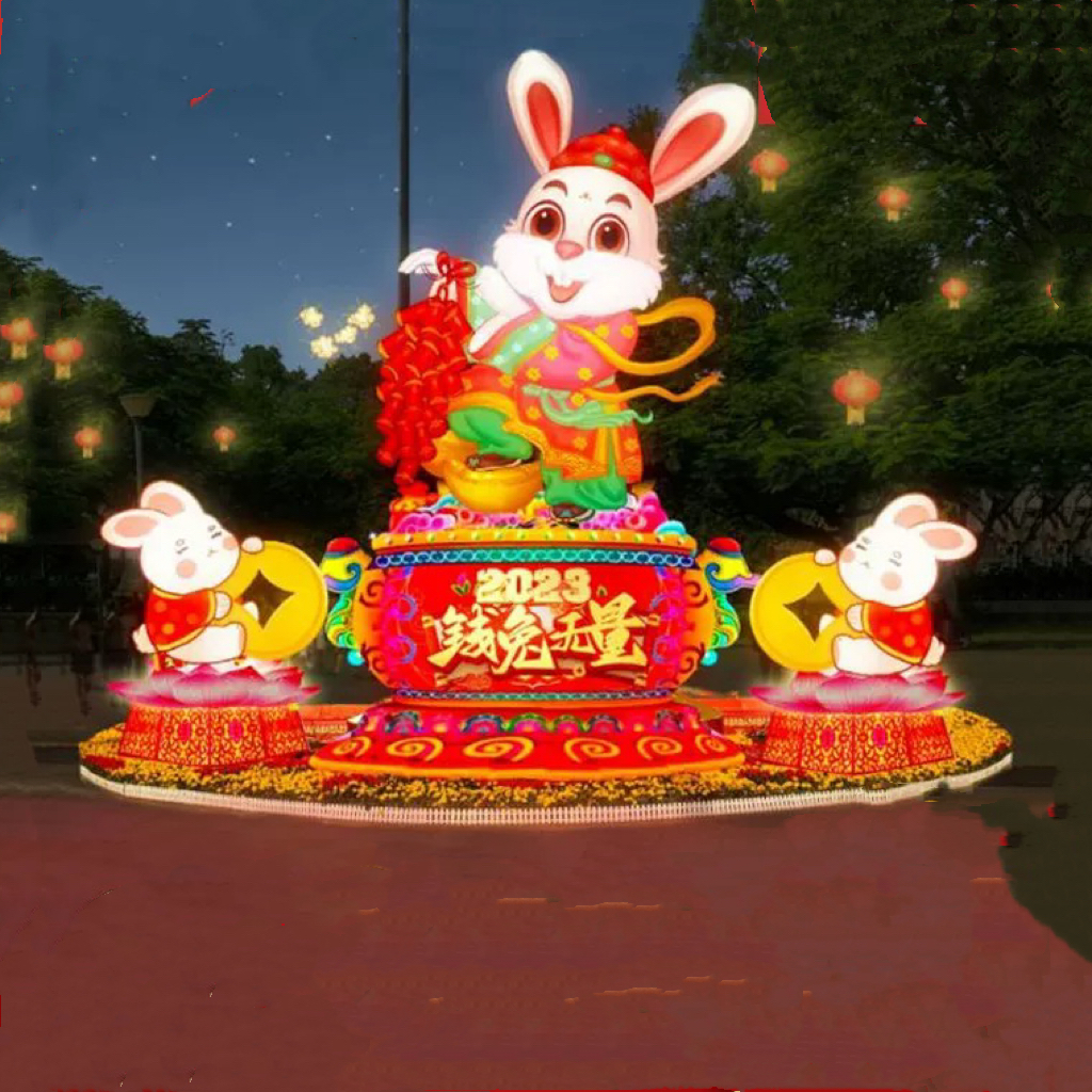 Large lanterns in the Year of the Rabbit, New Year's Day, Spring Festival, Lantern Festival, lantern fairs, temple fairs, colored lanterns, lighting festivals, customized by manufacturers