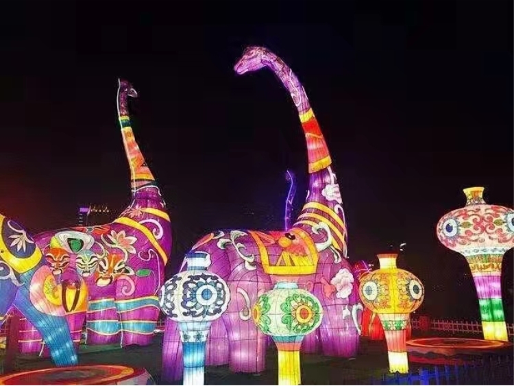 2023 Year of the Rabbit Large Lantern Spring Festival Lantern Festival Temple Fair Light Show Luxury Laser lighting display Customized Manufacturer