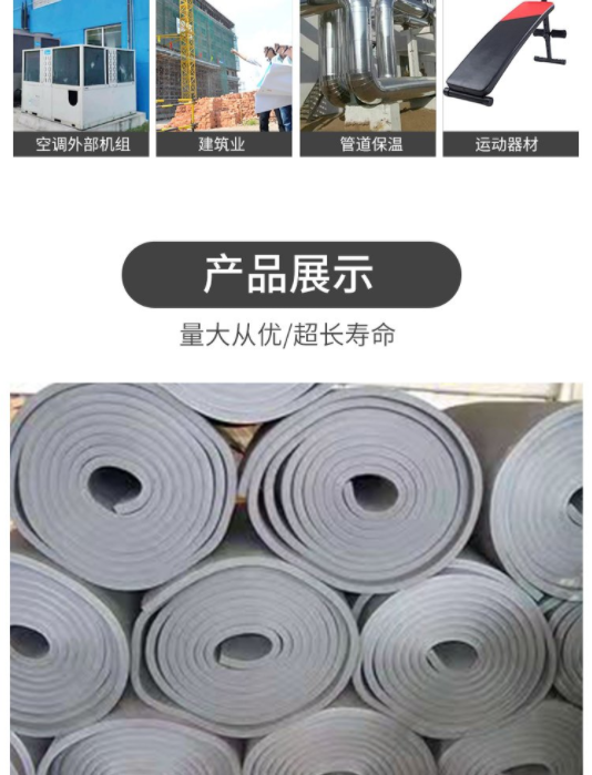 Qiyu Pipeline Insulation Rubber Plastic Plate Closed Cell B1 Rubber Plastic Sponge Plate Fire retardant