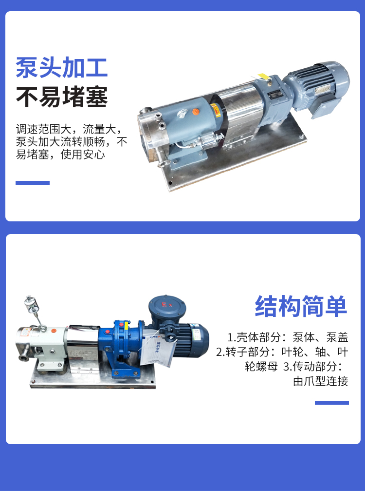 Yaquan RP80 three leaf cam rotor pump high viscosity honey malt sugar delivery pump filling pump