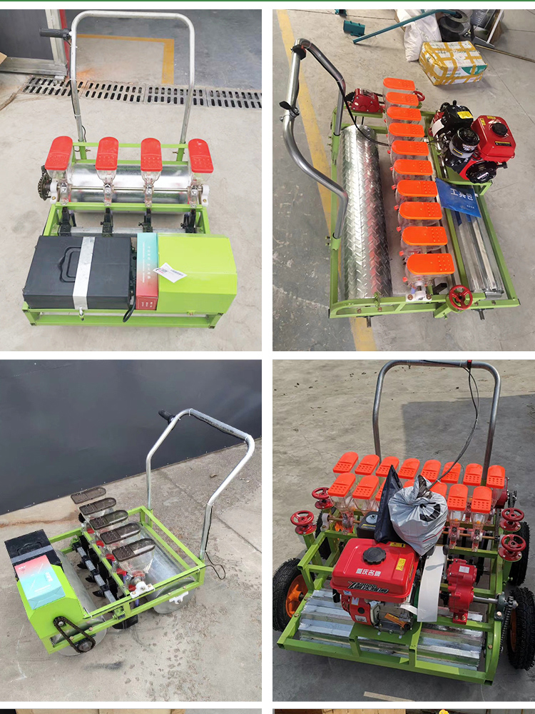 Tractor with coriander seeder, Chengyu chrysanthemum spot seeder, 5-row vegetable precision seeder