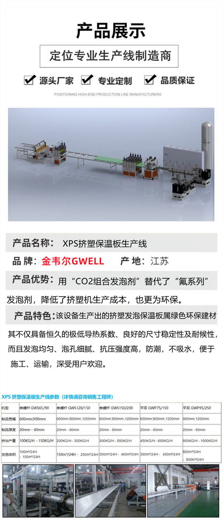 Customized installation training for XPS insulation board production line carbon dioxide foam extruded board equipment plan