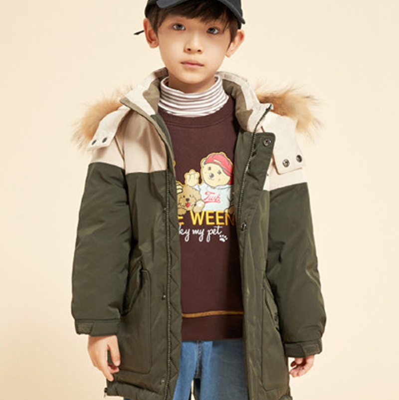 Macedonian winter thickened down jacket Korean version casual boys and girls' warm cotton jacket jacket woven children's clothing wholesale