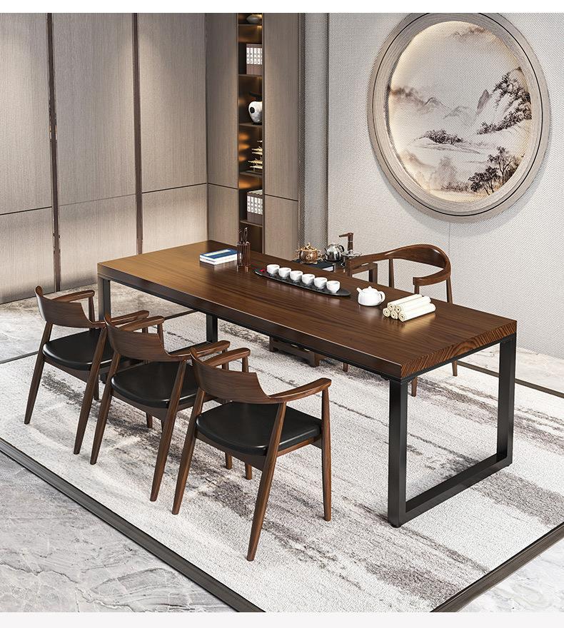 Star Hotel New Chinese Tea Table and Chair Combination Zen Space Solid Wood Kung Fu Tea Table Drinking Table Office Tea Room