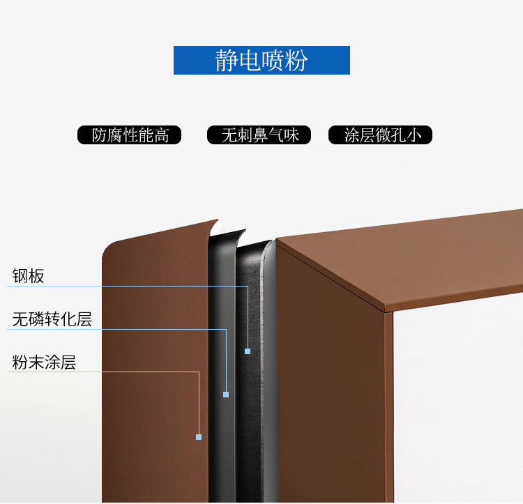 Office iron sheet file cabinet with thin edge and lock, thickened steel plate, financial room file voucher data cabinet