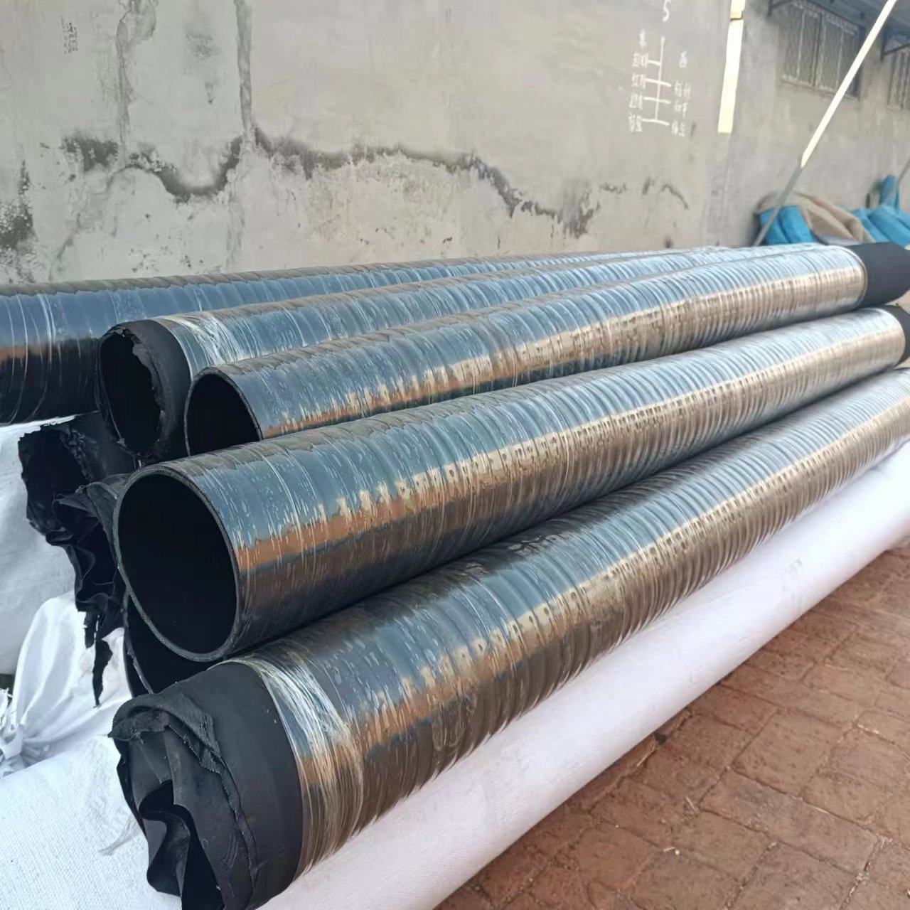 Large diameter steel wire skeleton rubber hose, air pressure air pipe, ventilation expansion hose, cloth clamping and threading pipe