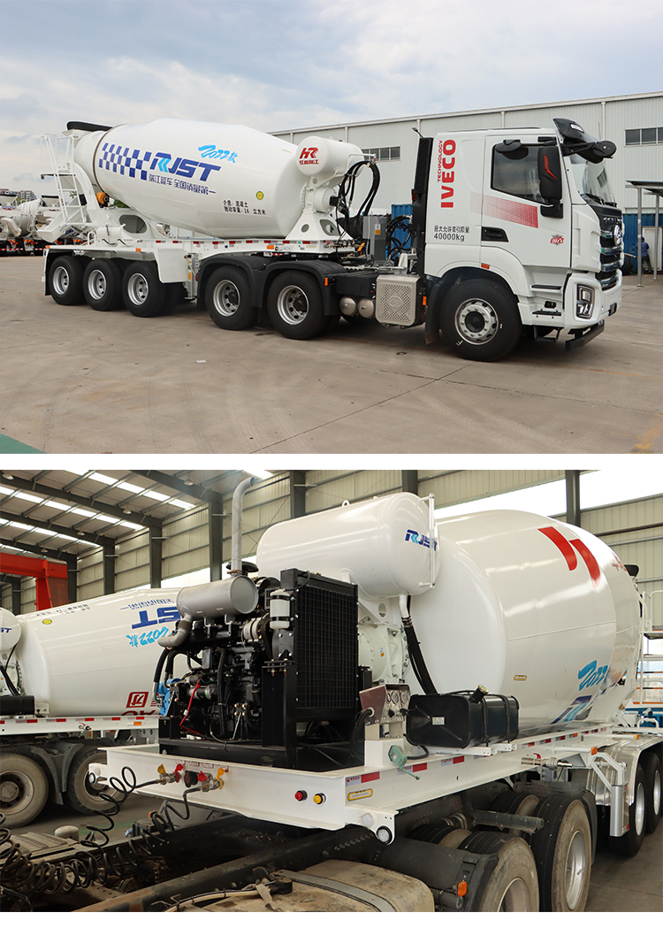 14 square meter concrete mixer truck, semi trailer mixer truck, Hongyan tractor