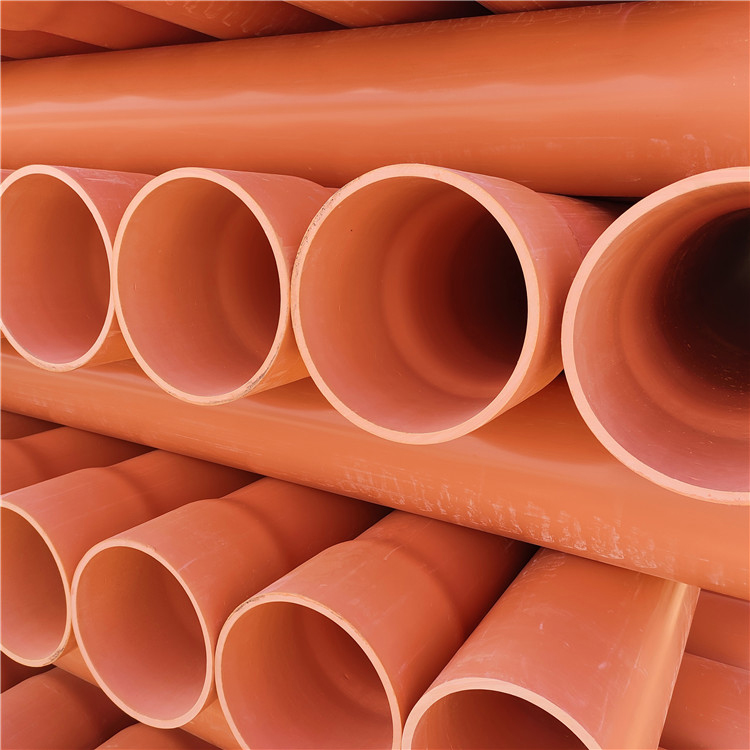 CPVC power pipe, high-voltage communication pipe, directly buried socket and spigot pipe, orange weak current threading cable protection pipe