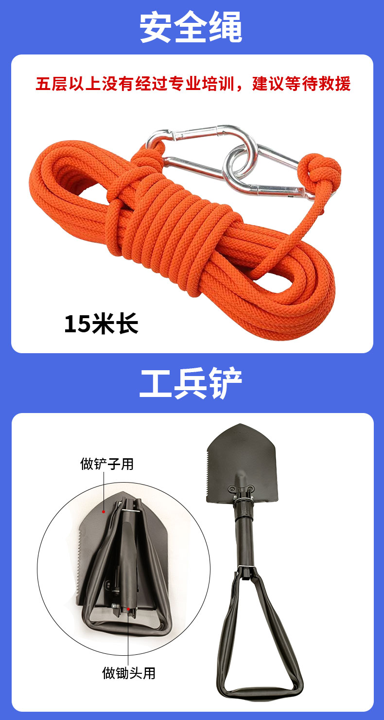 Family Civil Air Defense Preparedness Package Disaster Prevention and Self rescue Package Hotel Emergency Rescue Package Earthquake Escape Fire Material Reserve Package