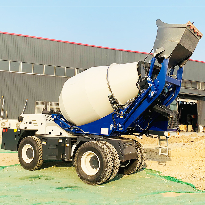 1.2 square meter small mixer truck, cement tank truck, concrete self mixing transport truck for construction sites