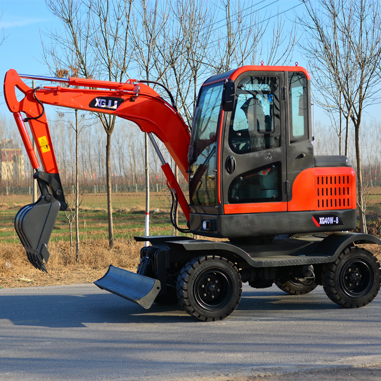 40 type wood grabbing machine for mountainous areas, wheel excavator for steel mills, and rubber wheel excavator for orchard excavation