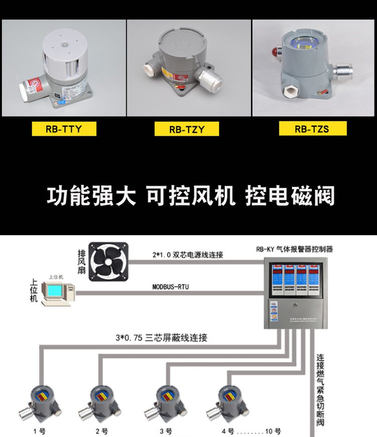 Robert point combustible gas detector RB-TTY long definition gas alarm