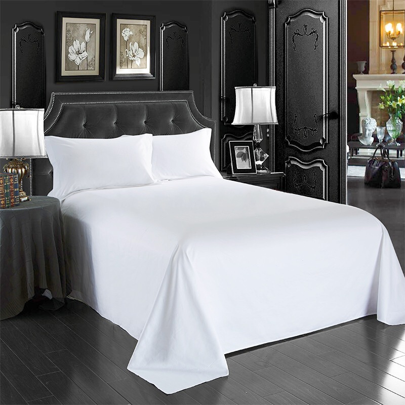 Wholesale of hotel linen, pure white bed sheets, pure cotton satin, customer service bedding, hotel homestay, four piece set