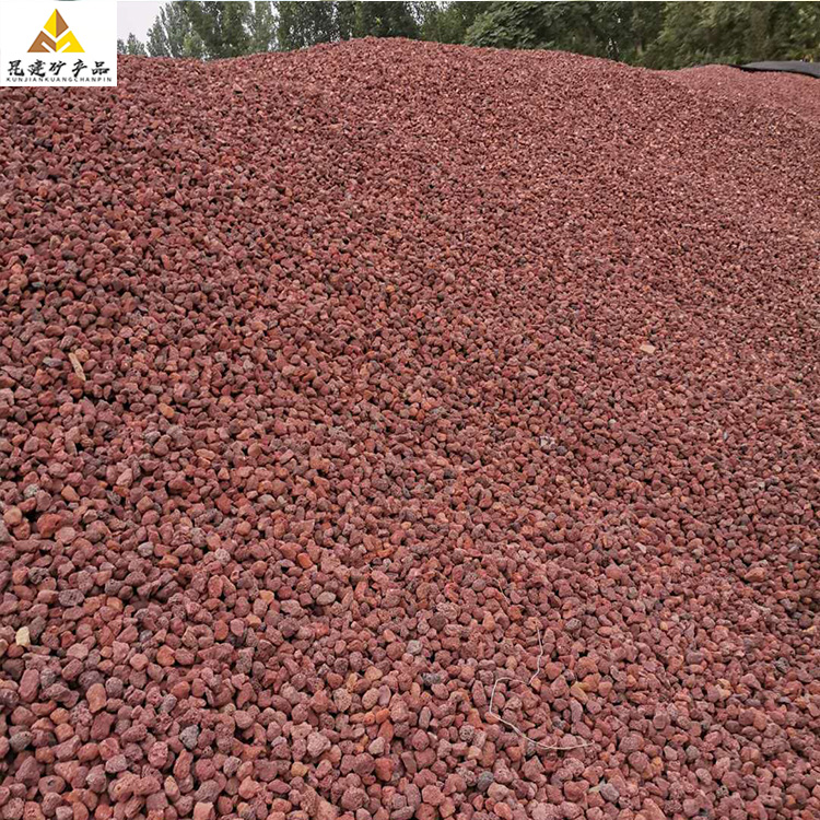 Production Plant of Natural Red Brown Volcanic Rock Granular Mineral Products for Sewage Treatment with Volcanic Stone Filler Film Coating