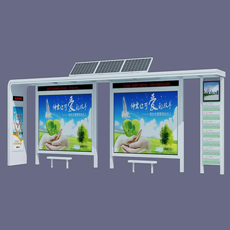 Manufacturer of galvanized municipal bus stops for multi-functional smart bus shelters in cities