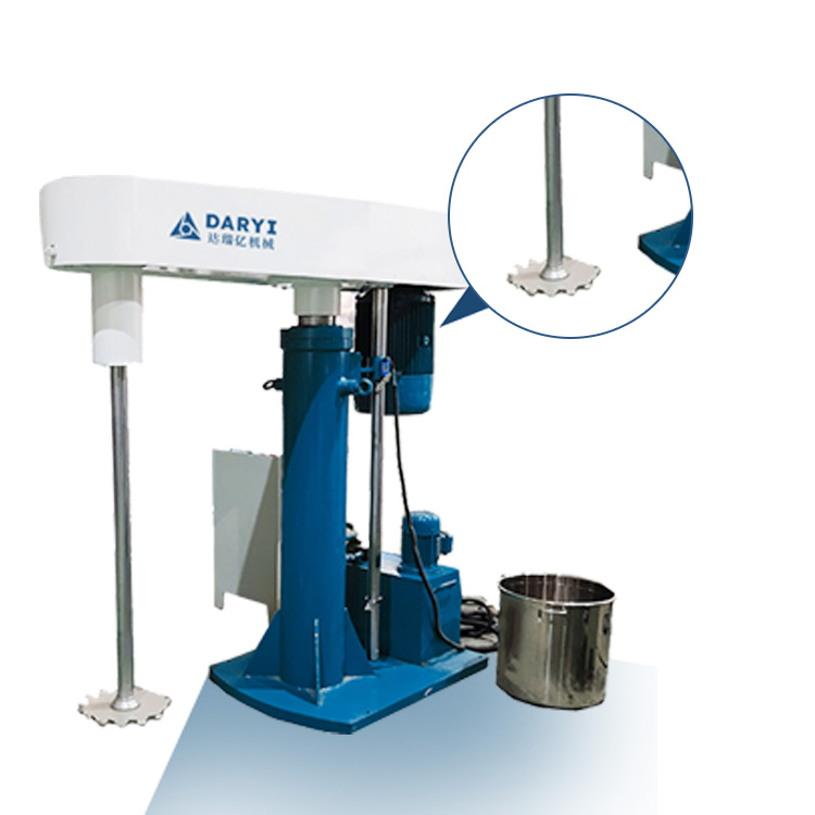 Darui Yi Paint High Speed Disperser Hydraulic Dual Axis Lift Mixer Variable Frequency Speed Control Hydraulic Lift