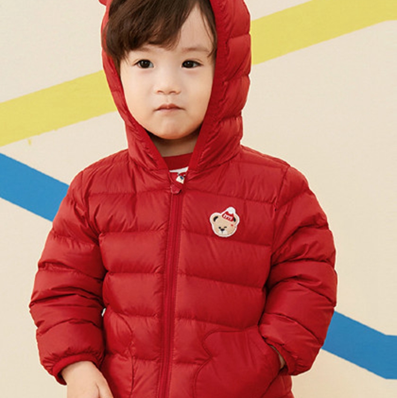 Children's clothing, girls' short down jacket, 2022 winter hooded, windproof, thickened, warm top jacket