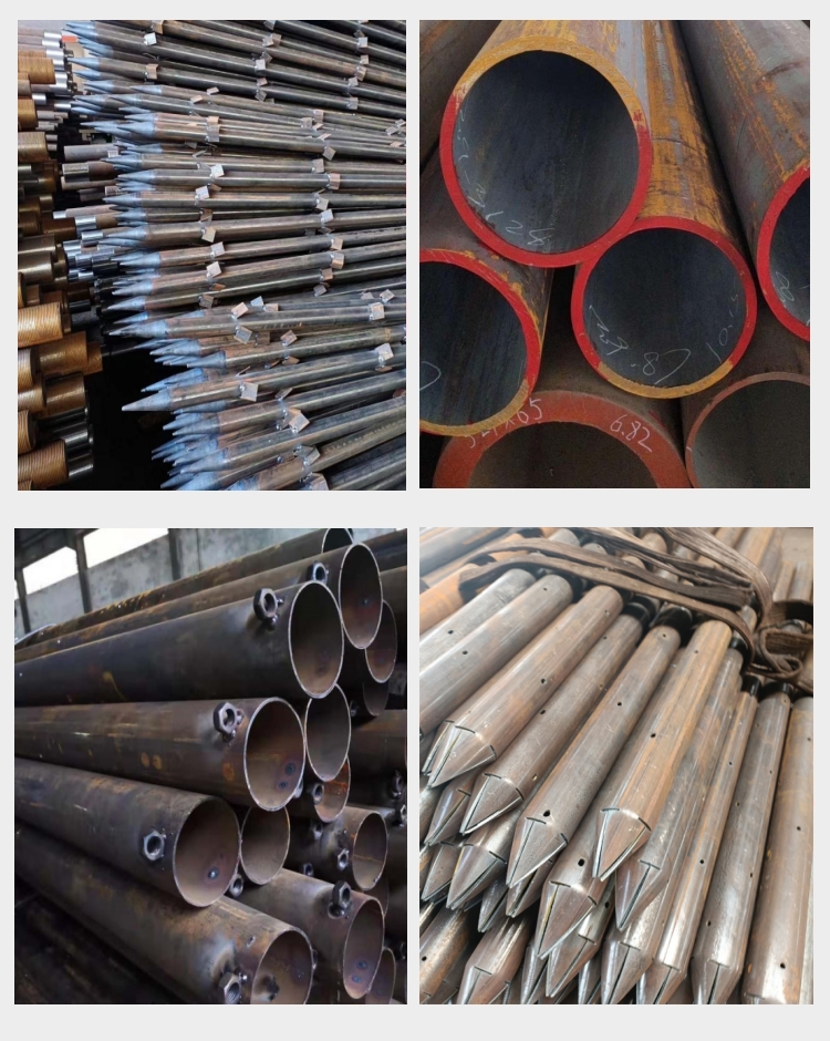 20 # Soil nail steel pipe steel flower casing geological pipe letter screw thread drilling, pointed welding, reverse stabbing grouting pipe