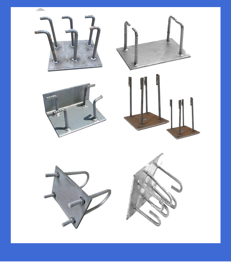 Hot dip galvanized embedded parts, steel welded stool support, elevated embedded steel plate, bridge steel structure, building stainless steel accessories