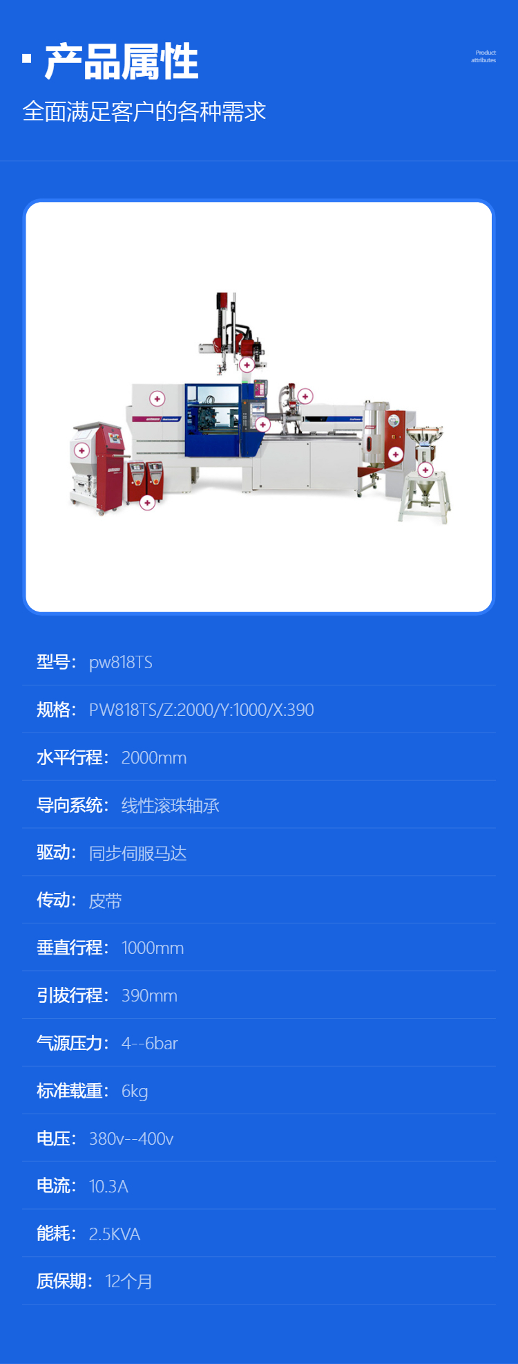 Weimeng injection molding machine robotic arm European robot in mold embedding automation