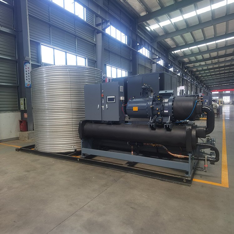 Skid mounted integrated screw chiller, water-cooled screw refrigeration unit, water-cooled unit, refrigeration unit