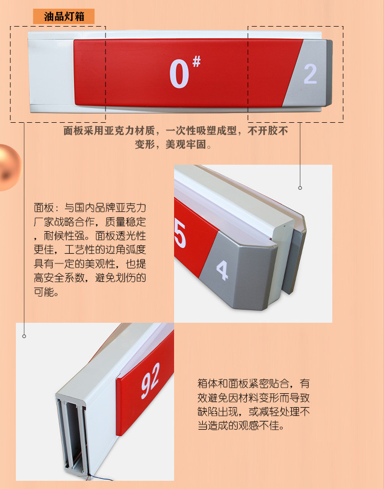 Sinopec Gas Station Oil Light Box 92 95 Digital Identification Acrylic Material Xingying Advertising