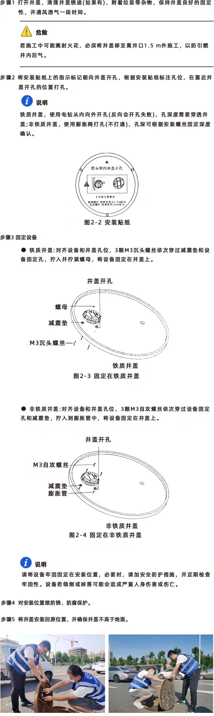 Intelligent manhole cover cloud platform abnormal overflow temperature real-time monitor NB loT transmission municipal dedicated supply