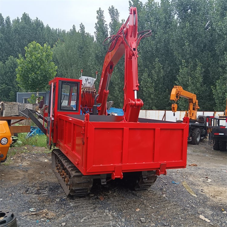 Crawler type four-wheel drive, not like a truck excavator manufacturer, cleaning rivers in mountainous areas, excavating soil, sand, and loading integrated excavator