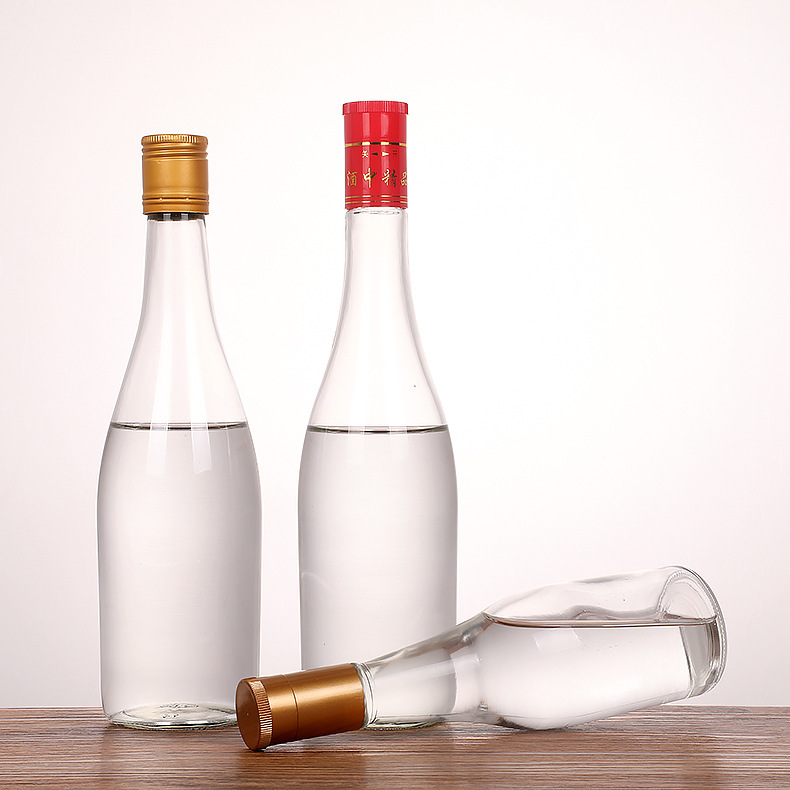 500ml glass bottle with cover, one kilogram of Baijiu, empty bottle, thickened glass Fenjiu bottle, domestic brewing, sub bottling