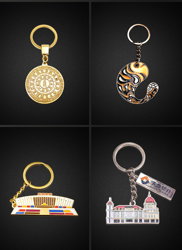 Metal Keychain Customization Cartoon Anime Paint Logo Keychain Creative Gift Small Pendant