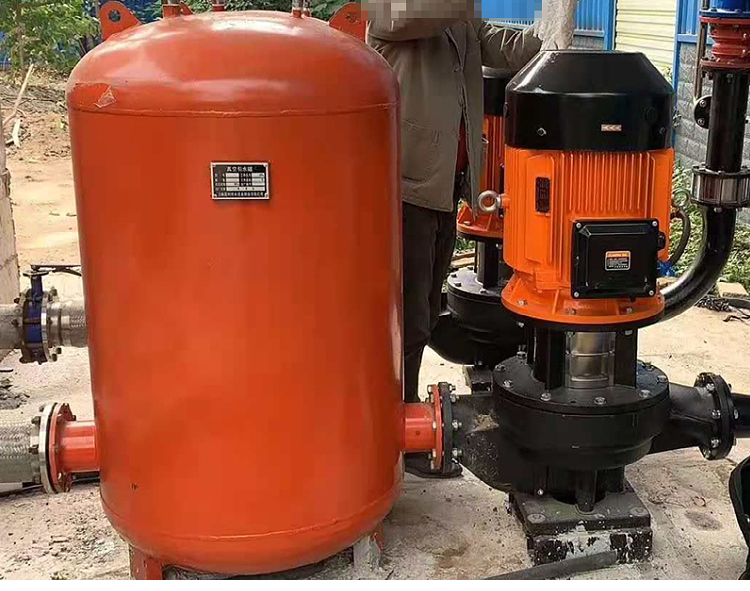 Environmental friendly pump front vacuum tank, vertical multi cycle vacuum diversion tank, centrifugal pump drainage tank
