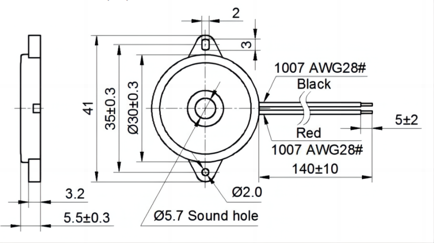 Sound Source 3040 Piezoelectric High Temperature Alarm Crystal Passive Energy Saving Electromagnetic Buzzer