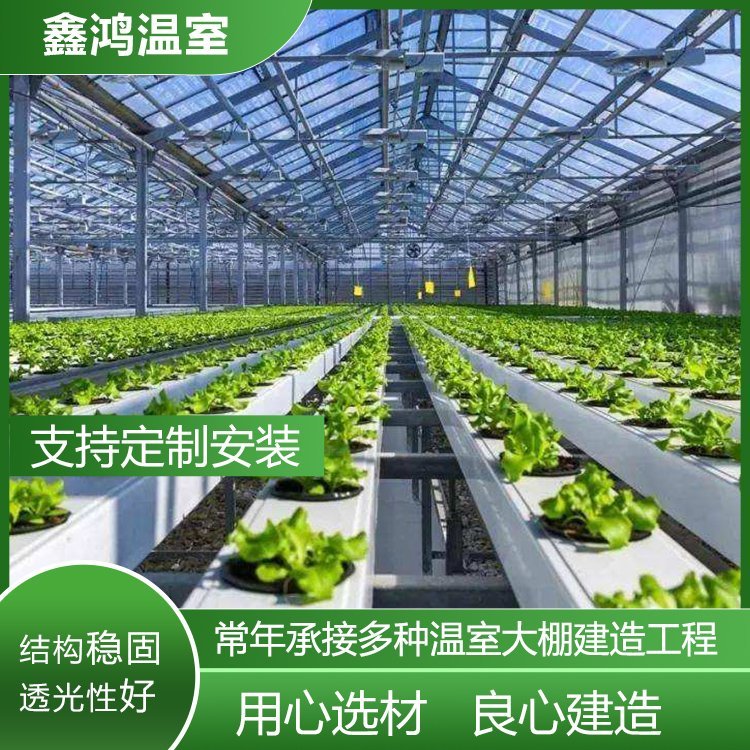 Construction of hot-dip galvanized steel pipe framework for vegetable and flower planting greenhouse in intelligent glass greenhouse with sunlight