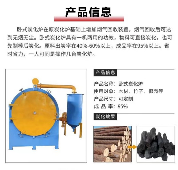 New type of fruit shell carbonization furnace Environmental protection mechanism Carbon carbonization furnace Smoke free carbonization machine Yushen complete set of carbon making equipment