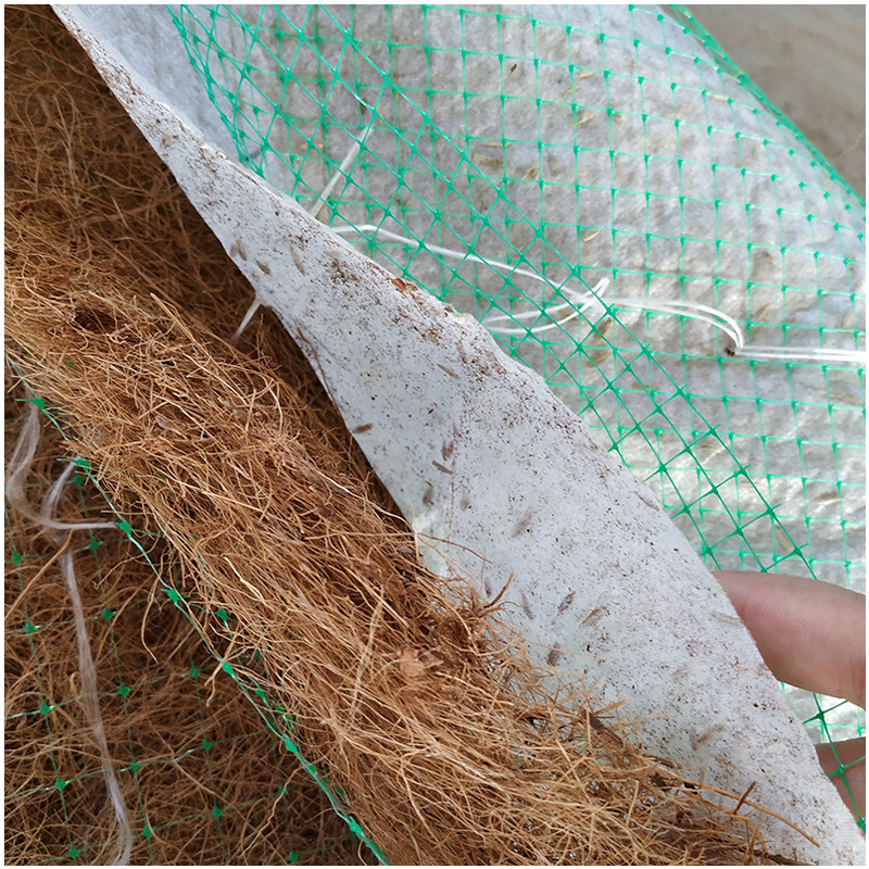 Coconut silk carpet greening, slope protection, grass planting, river erosion prevention, ecological restoration, barren mountain restoration, reinforced anti erosion biological blanket