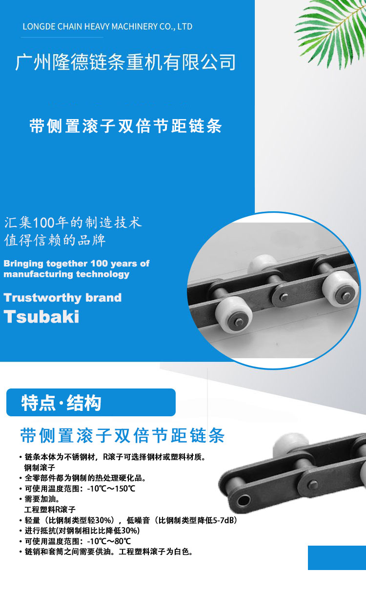 Chunben Belt Side Roller Double Pitch Chain TSUBAKI Side Roller Double Pitch Chain