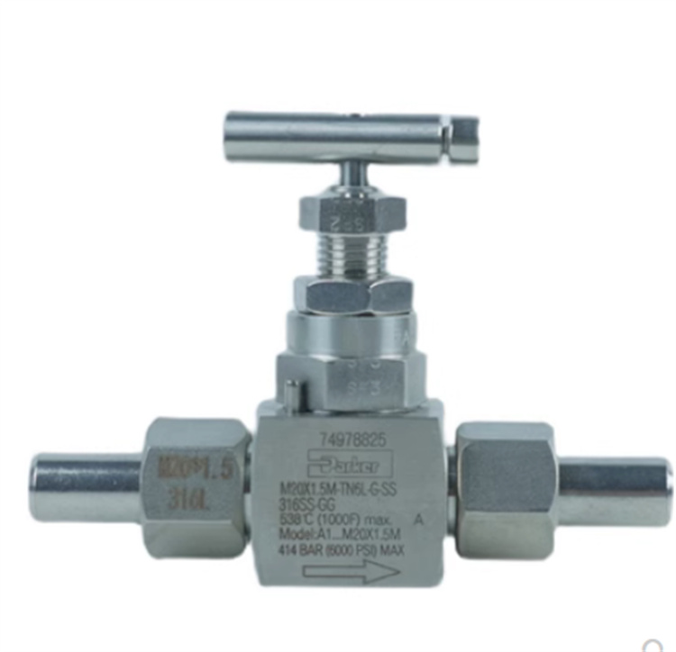 M14W-U12LB-G-SS-HT high-temperature needle valve with a pressure resistance of 41.4 MPa and a temperature resistance of 649 degrees Celsius, available in stock Parker needle valve