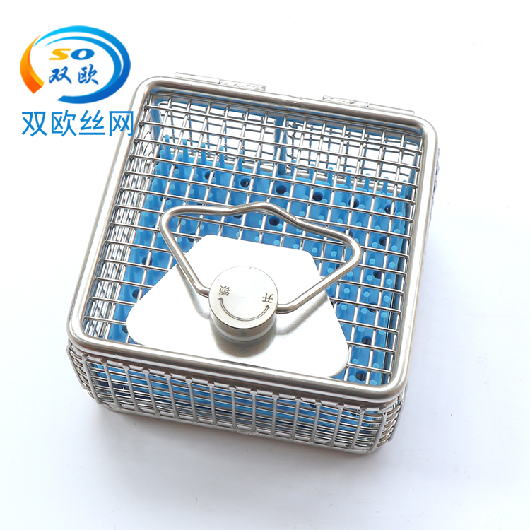 Endoscopic basket with lid, silicone bracket, instrument loading basket, medical cleaning and disinfection net basket