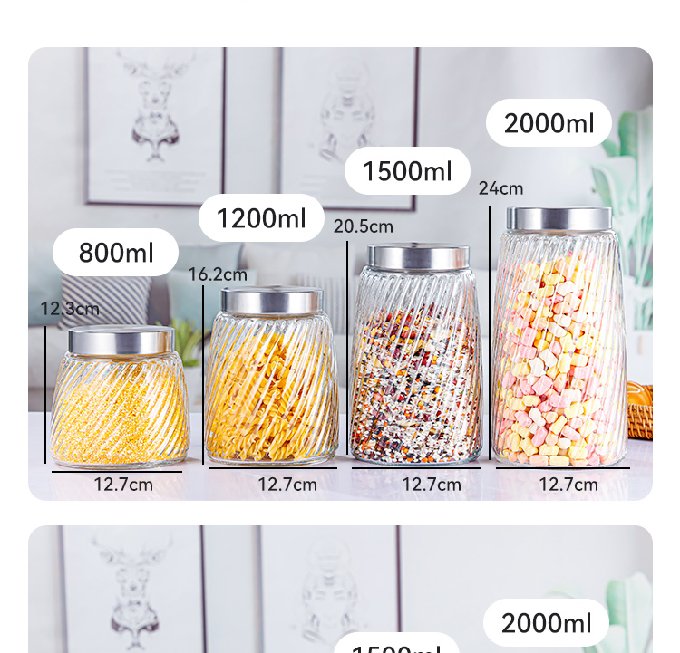 Wholesale kitchen supplies sealed cans, glass bottles, milk powder cans, vertical grain twill grain snack storage cans from manufacturers