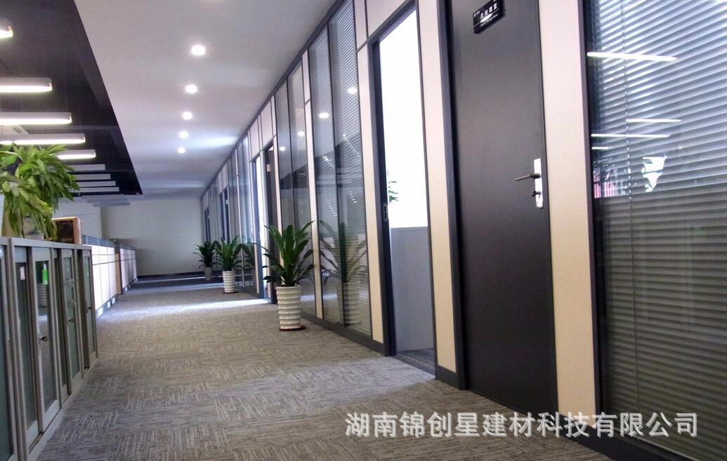 Office glass partition wall, double glass louver partition, hotel office glass partition, fireproof partition