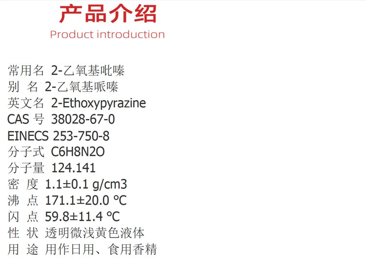 Green Scenery Biological 2-ethoxypyrazine (38028-67-0) in stock can be split into supporting samples