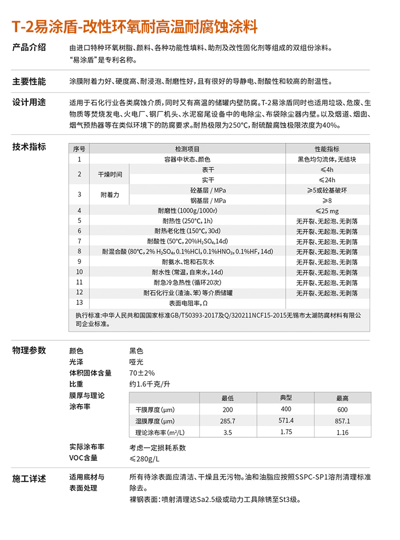 T-2 Easy to Apply Shield - Modified Epoxy High Temperature and Corrosion Resistant Coating Metal Surface Protective Paint