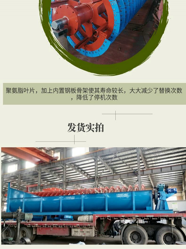 Purification and beneficiation equipment for lithium mica in mines - Ammonia grease blade spiral classifier