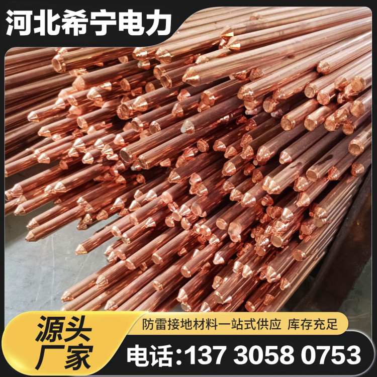 希宁镀铜接地棒20*2500 铜包钢垂直接地极接地桩 现货厂家可定制