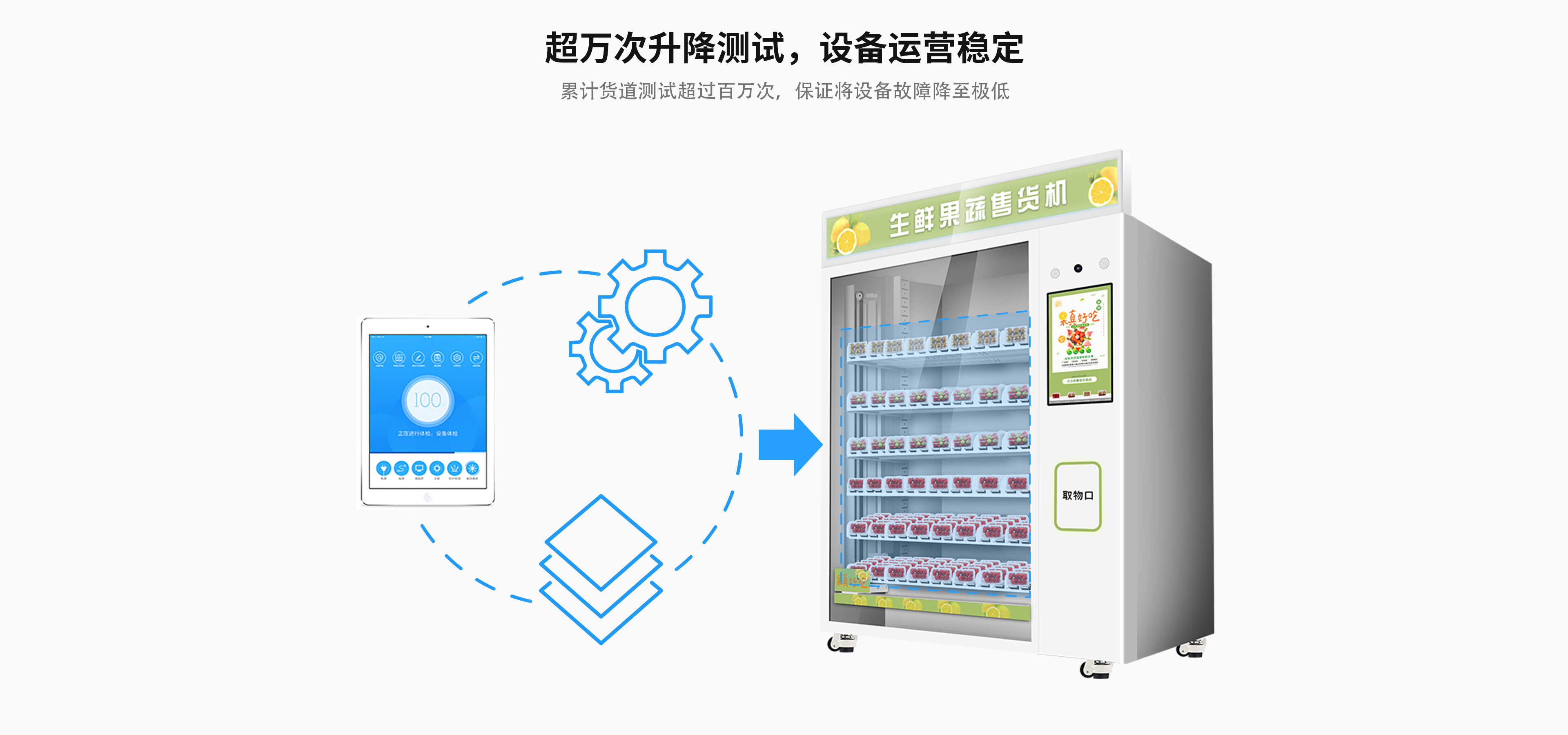 Yunyin S01 32 inch capacitive touch screen XY axis addressing machine fresh fruits and vegetables dual cabinet vending machine