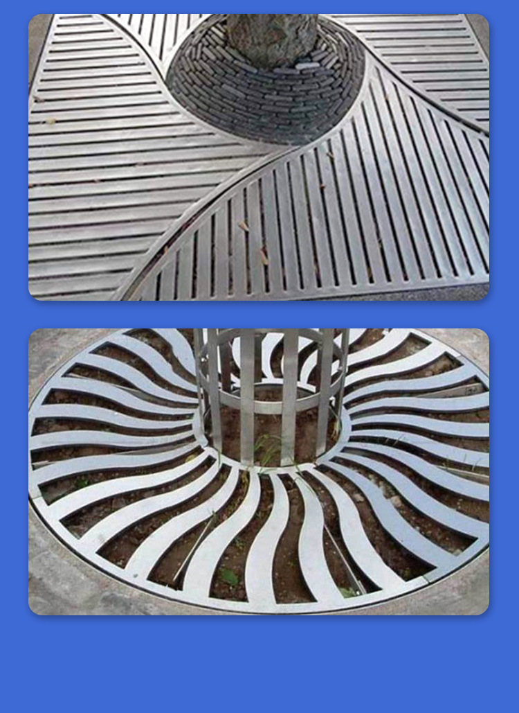 Stainless steel tree grates for municipal landscaping, road greening, forest protection, anti flow soil, practical alloy iron tree pool tree protection board